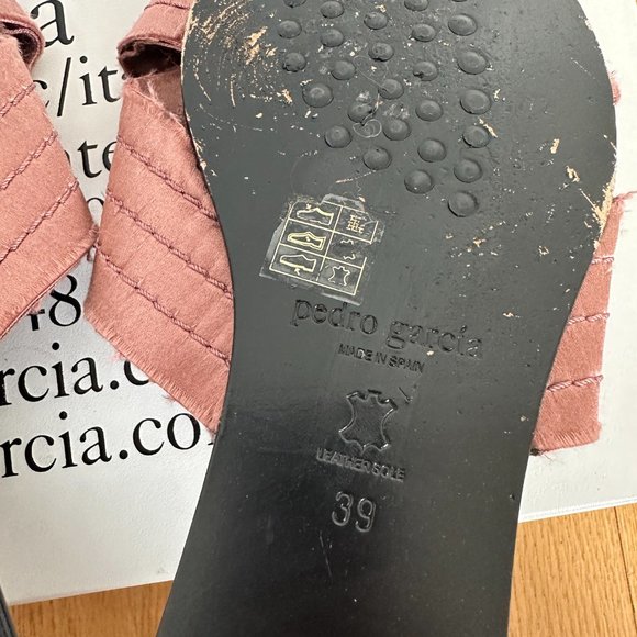 Pedro Garcia Elisa Slide Sandals Criss-cross Straps Pink Powder Satin Sz 39 - Picture 8 of 8